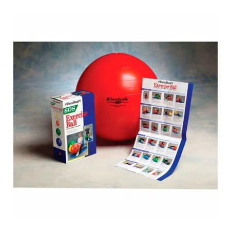 Fabrication Enterprises Thera-Band SCP Pro Series Inflatable Exercise Ball, 55 cm (22"), Red 30-1877